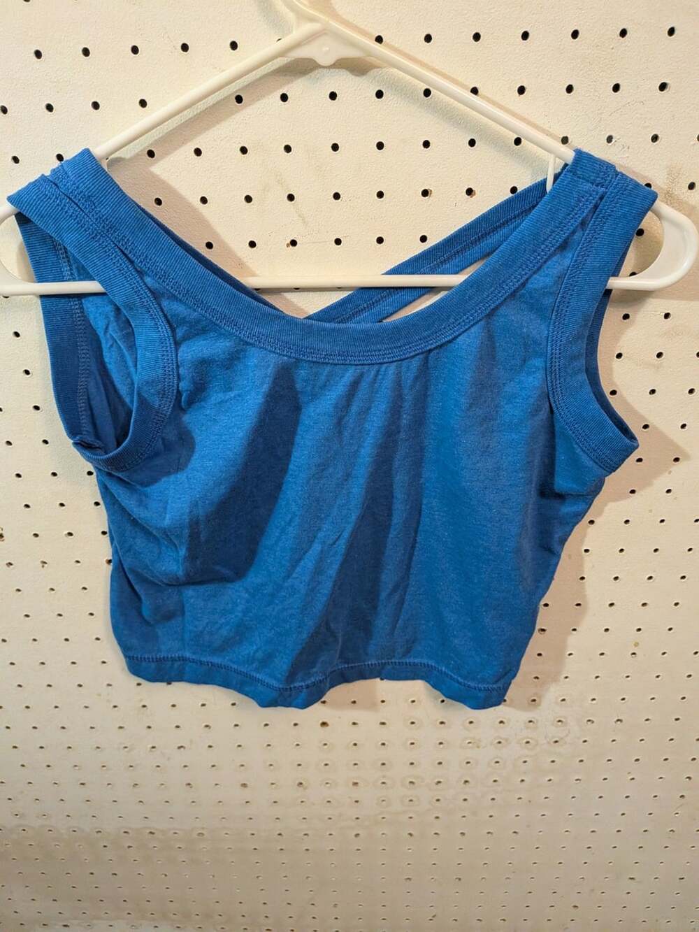 Currants by Jeri-Jo Vintage Ribbed Cropped Tank Top with Criss-Cross Back